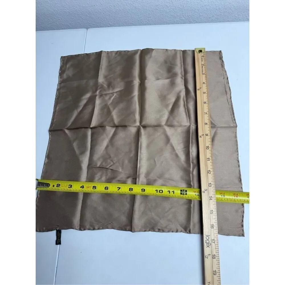 Elegant Pure Silk Square 16” X 16”Scarf Sand Beach Solid Colour Collection Small
